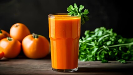 Wall Mural -  Freshly squeezed orange juice a healthy and vibrant start to the day