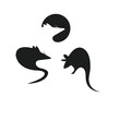 black rat mouse icon vector element template