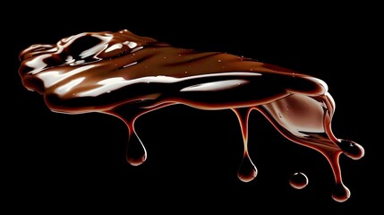 Wall Mural - melted chocolate dripping on white