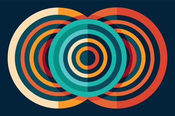 Aufkleber - A series of concentric rings symbolizing unity and interconnectedness