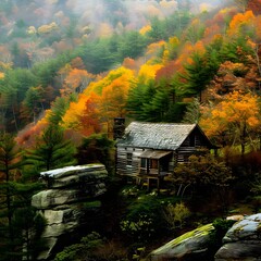 Poster - house in the mountains