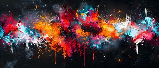 Wall Mural - abstract colorful background with splashes