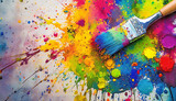 Fototapeta Do akwarium - Vibrant brush and paint