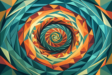 Aufkleber - A swirling vortex of geometric shapes representing complexity and intricacy