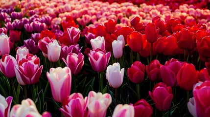 Sticker - pink and white tulips