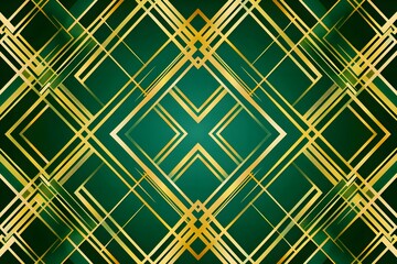 Wall Mural - pattern of green and gold