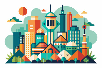 Leinwandbilder - Create an abstract icon inspired by urban landscapes and city life