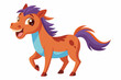 Cute Horse Neighing gradient illustration in white background