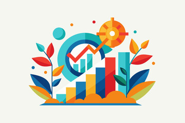 Poster - Design an abstract icon representing a concept of growth and progress