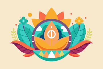 Aufkleber - abstract icon that captures the essence of tranquility and peace