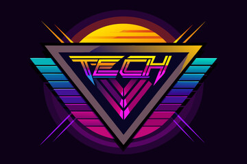 Leinwandbilder - Explore vibrant color gradients to create a tech-inspired logo with vector elements