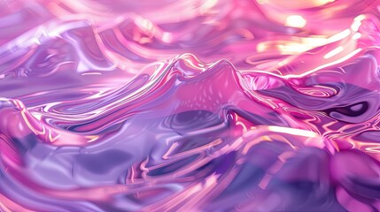 Canvas Print - Abstract pink and purple waves close-up, generative ai 