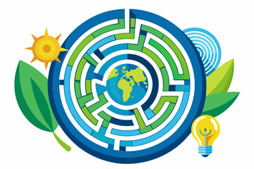 Aufkleber - Within the logo's labyrinth, a map of interconnected ideas and possibilities comes into focus