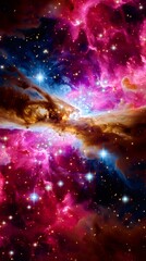 Wall Mural - background with stars and clouds