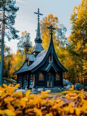 Poster - house in autumn