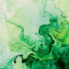 Canvas Print - abstract green background with bubbles