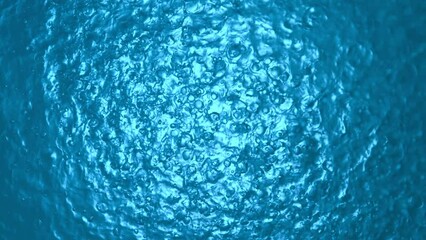 Aufkleber - Super Slow Motion of Water Drops in Detail. Filmed on High Speed Cinema Camera, 1000 fps. Texture of Water in Pool, Shot from Above.