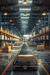 Efficient operation of warehouse logistics through conveyor belt system
