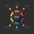 Simple dark vertical Colorful Circular Infographic Design Template with six elements