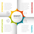 Vector simple SWOT illustration template on folded paper
