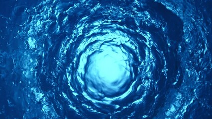 Aufkleber - Super Slow Motion of Water Waves in Detail. Filmed on High Speed Cinema Camera, 1000 fps. Texture of Water Tunnel, Shot from Above.
