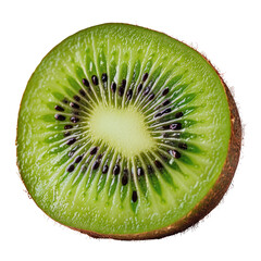 Wall Mural - A tantalizing slice of ripe kiwi set against a transparent background