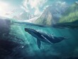 whale watching, travel concept, mountain landscape