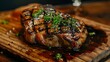 Juicy grilled pork chop fillet steak