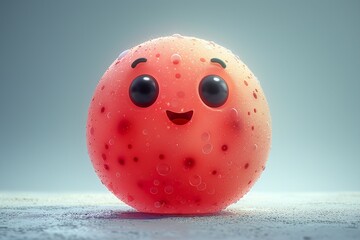 Wall Mural - red smiling ball 