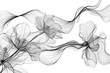 Flowing line art abstract floral design modern and chic on pure white