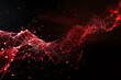 Flowing technology network, abstract design, backlight silhouette, side angle, glossy black and red 