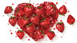 Heart made of sweet strawberry jam on white background