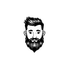 bearded man face logo