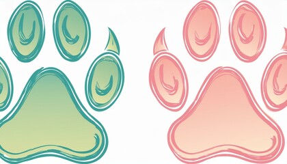 Wall Mural - paw print icon