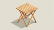 Wooden folding square table in the isometric.vector illustration