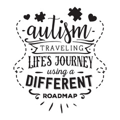 Wall Mural - autism traveling life's journey using a different roadmap