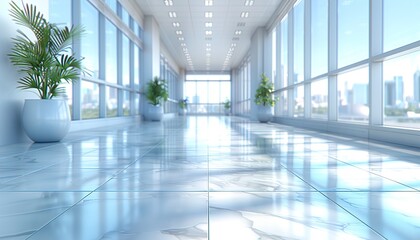 Poster - Blurred glass wall of modern business office building 