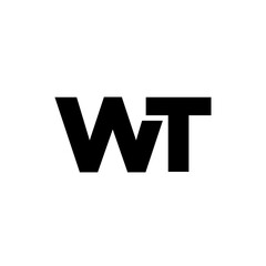 Poster - Letter W and T, WT logo design template. Minimal monogram initial based logotype.