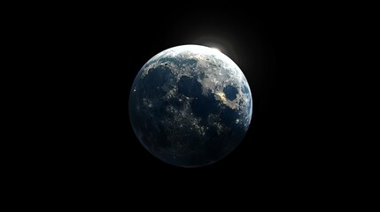 Wall Mural - eclipse: a 3d illustration of a solar eclipse, showing the moon passing between the sun and the eart