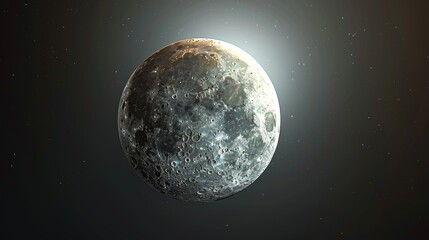 Wall Mural - eclipse: a 3d illustration of a partial lunar eclipse, showing a portion of the moon passing into th