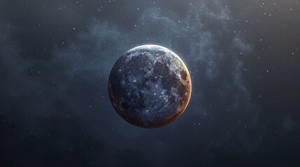 Wall Mural - eclipse: a 3d illustration of a penumbral lunar eclipse, where the moon passes through the earth's p