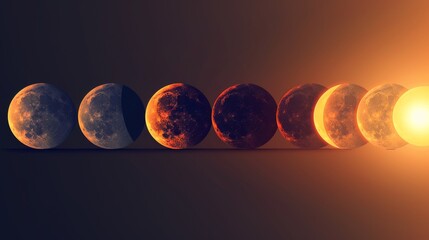 Wall Mural - eclipse: a vector illustration of a hybrid solar eclipse