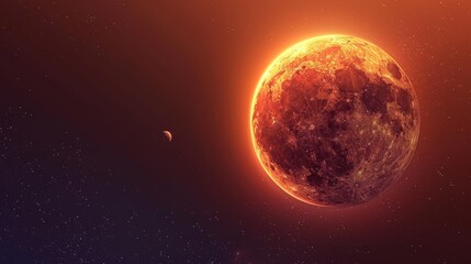 Wall Mural - eclipse: a vector illustration of a total lunar eclipse