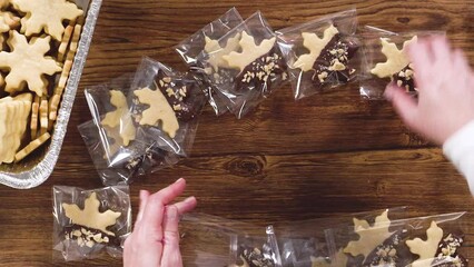 Sticker - Festive Cookie Packaging with Chocolate-Dipped Christmas Delights