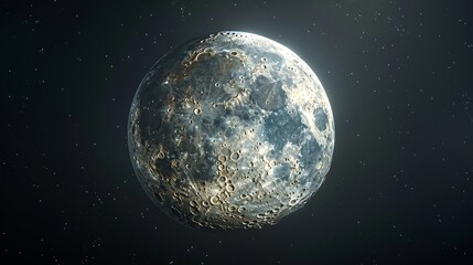 Wall Mural - moon: a 3d rendering of the moon in its full phase