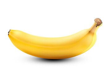 Single ripe banana on transparent background. Generative AI