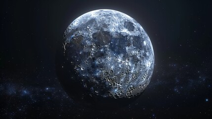 Wall Mural - moon: a 3d visualization of the moon's waning phase