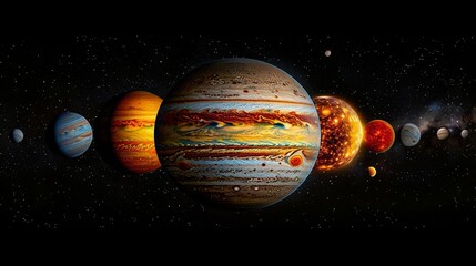 Wall Mural - Solar System: A photo of Jupiter, the largest planet in the solar system