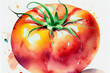水彩画で描いた美味しそうなトマト