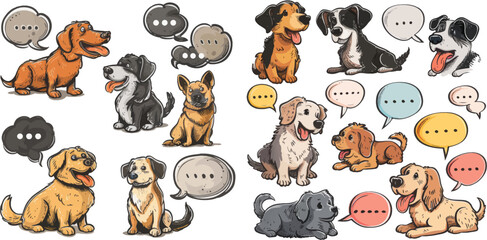 Sticker - Happy dog vector characters